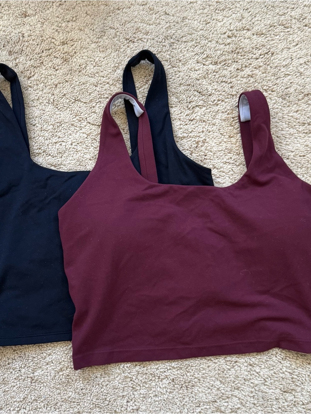 Everyday Scoop neck sports bra Burgundy and Black